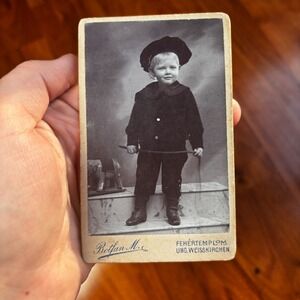 Antique Cabinet Card Photo‎ Young Boy Sailor Suit Austria Hungary M. Botfan